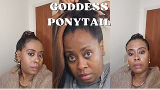 Easy 10minute hairstyle  how to do goddess ponytail [upl. by Belanger686]