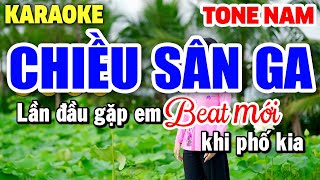 Karaoke Chiều Sân Ga Nhạc Sống Tone Nam  Karaoke Công Trình [upl. by Adon]