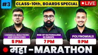 🔴LIVE MAHA MARATHON  Day 03  Chemistry Social Science and Maths  Class 10th  CBSE 202425 [upl. by Larimore]