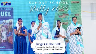 Judges in the Bible  PrashaswiniPraharshiniPraisyHepsibahampSophia Sunday School Rally 2023HOREB [upl. by Ayhdiv65]