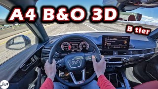 2024 Audi A4S4 – 19speaker Bang amp Olufsen 3D Sound System Review [upl. by Aerbua]