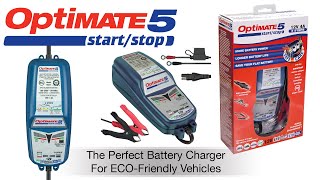 OptiMate 5 Start  Stop EN The perfect power battery saving charger amp maintainer [upl. by Zebapda]