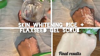 Skin whitening Rice  Flaxseed gel scrub  Get beautiful skin like koreans beautylab [upl. by Laflam]