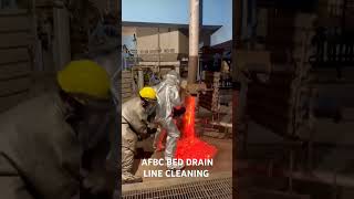 AFBC boiler bed drain line cleaning with safety [upl. by Ahseem659]