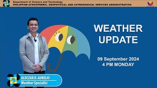 Public Weather Forecast issued at 4PM  September 09 2024  Monday [upl. by Blakelee]