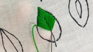 Hand embroidery 4 Easy Leaf Hand Embroidery Stitches [upl. by Komarek184]