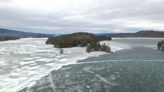 Drone over Winnipesaukee New Hampshire  February 2016 [upl. by Drofliw]