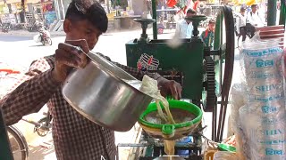 CHEAPEST SUGARCANE JUICE  up Street Food  Indian Street Food [upl. by Akenihs]