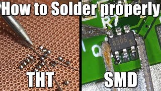 How to Solder properly  Throughhole THT amp Surfacemount SMD [upl. by Neenej615]