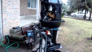 150 HP Merc 6 cyl tower of power 1975 longshaft outboard motor [upl. by Barbaraanne318]