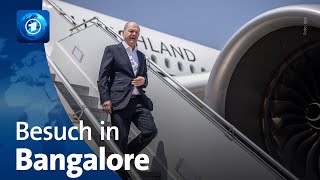 Scholz schließt IndienBesuch in Bangalore ab [upl. by Elleimac120]