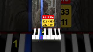 All of Me  EASY PIANO TUTORIAL shorts piano tutorialpiano [upl. by Vevine]