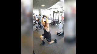 Overhead Reverse lunges gymtips personaltrainer legs [upl. by Eaned146]