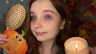 ASMR Cosy Fall Pampering Session 🧸☁️🎃 layered sounds amp hair brushing [upl. by Mikal]