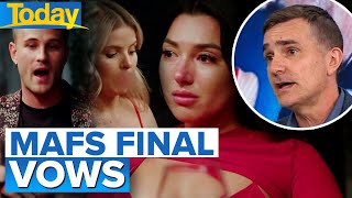 MAFS couples face their hardest decision at the final vows  Today Show Australia [upl. by Sucramaj]