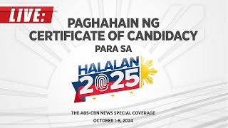 LIVE ABSCBN News Special Coverage on the Filing of Candidacy for Halalan2025  October 1 [upl. by Muns]