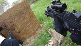 Airsoft War Outdoor WE G36c WE G18c Full Auto Contour ROAM2 [upl. by Tamma]