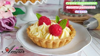 Recette de la crème mousseline ou crème à fraisier [upl. by Jacquetta]