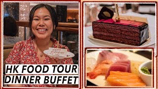 Hong Kong Food Tour 756 All You Can Eat Buffet at Mandarin Oriental [upl. by Dessma626]