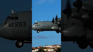 The Mighty C130T Hercules USN Beautiful Landing  Lajes shorts [upl. by Samoht]