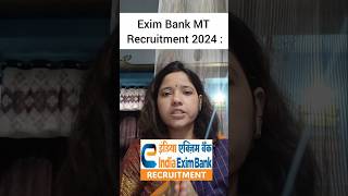 Exim Bank Recruitment 2024 [upl. by Ardnuahsal451]