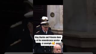 King Charles and Princess Anne at the remembrance service at cenotaph [upl. by Stevie676]