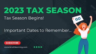 2023 TAX SEASON BEGINS Key Dates and Issues [upl. by Tiat]