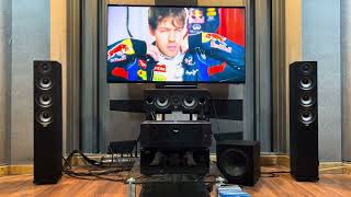 Marantz Cinema60  Elac Debut set new tv 65quot Test Dolby Atmos Demonstration Disc 2014 [upl. by Almena]