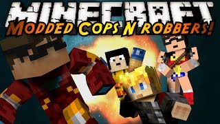 Minecraft MiniGame  MODDED COPS N ROBBERS SUPERHEROES [upl. by Ahtekahs613]