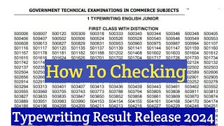 Typewriting result Update 2024 Good News [upl. by Kenway]