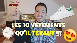 TOP 10 VÊTEMENTS basiques INDISPENSABLES  Tuto stylemode HOMME [upl. by Vilberg]