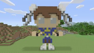 Minecraft Pixel Art  Chun Li from Street Fighter [upl. by Hiller]