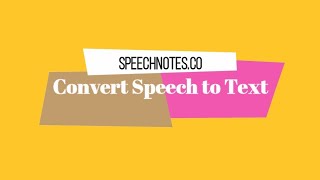 speechnotesco  Convert Speech to Text [upl. by Pedro]