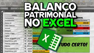 BALANÇO PATRIMONIAL  PLANILHA EXCEL [upl. by Clemen]