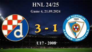 4 2008 U17 Dinamo 31 Kustošija HNL 2425 21092024 croatiafootball hnl [upl. by Kistner148]