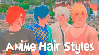 Los sims 4 CC Finds💙 Peinados para hombres Anime Style💮 [upl. by Hullda]