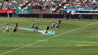 Gayle Broughton with the sizzling skill at Rugby World Cup Sevens [upl. by Ludba432]