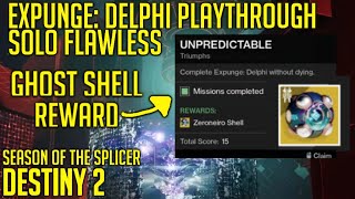 Expunge Delphi Mission Playthrough  Solo Flawless  Ghost Reward  Destiny 2 [upl. by Herwin928]