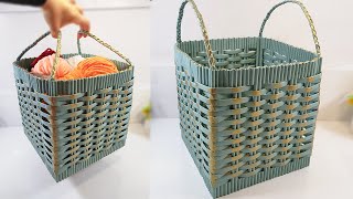 This Wonderful Storage Basket Is Made Only From Paper  DIY Storage Basket [upl. by Anaud]