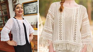 Blusa torerita suéter quotCOPITOquot a crochet TUTORIAL [upl. by Sualkcin964]