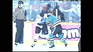 Jeff Odgers vs Gino Odjick Newsclip  Feb 28 1995 [upl. by Bowen]