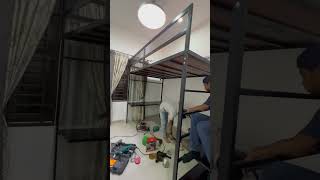 Custom size loft bed 😍😍 diy construction steel [upl. by Nayhr]