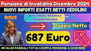 📢 Pensione di Invalidità Dicembre 2024 Bonus Natale 100€ 15€ Extra e Aumento Pensione 💰 [upl. by Seligman]