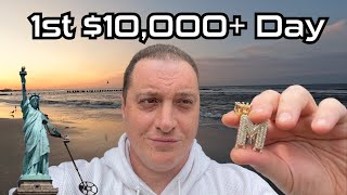 First Ever 10000 Metal Detecting Find AND A Rappers Necklace Washes Ashore [upl. by Okoy]