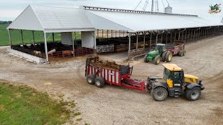 Cleaning out Cattle Barns Hauling Manure amp Bedding the Pens [upl. by O'Toole]