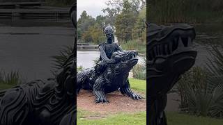 Statue of alien riding an alligator in Statue garden at City Park in New Orleans neworleans gator [upl. by Aneehsak760]