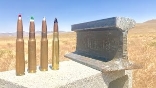 50 CAL VS TRAIN TRACK RAIL [upl. by Akimahc]