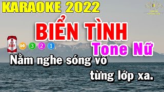 Biển Tình Karaoke Tone Nữ Nhạc Sống  Trọng Hiếu [upl. by Yanaj]