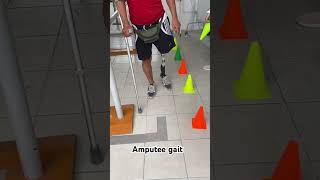 Transfemoral amputee gait prosthesis shots legprosthesis motivation artificialleg [upl. by Kcirdek]