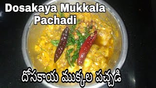 Dosakaya Mukkala Pachadi  దోసకాయ ముక్కల పచ్చడి  How to make Dosakaya Mukkala Pachadi in Telugu [upl. by Aneer916]